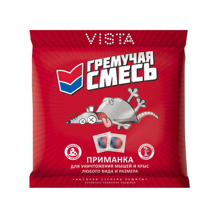 Тесто-брикет гремучая смесь 100гр для уничтожения крыс и мышей с мумифицирующим эффектом — фото